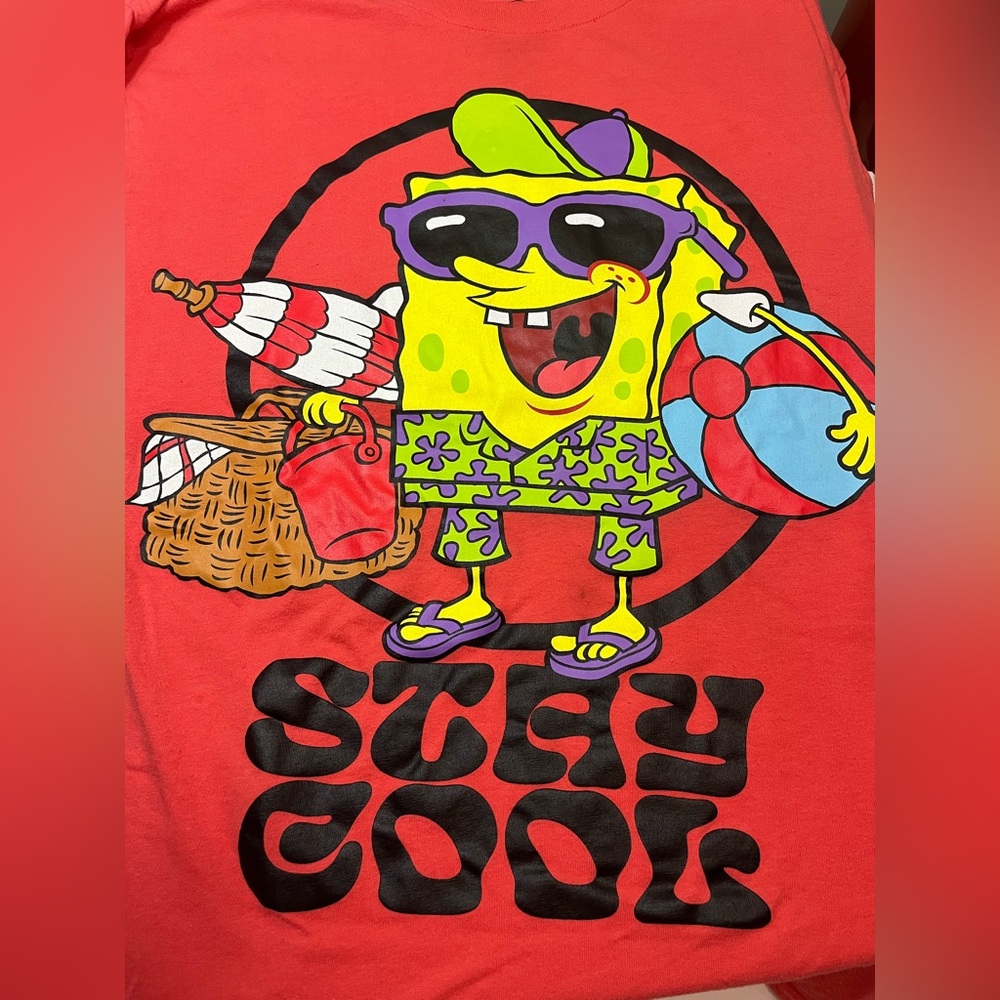 Kids Coral Spongebob Squarepants Graphic Tee Shirt